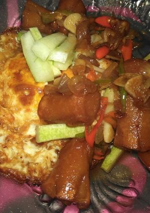 Foto resep Telur Mata Sapi + Sosis with saus teriyaki