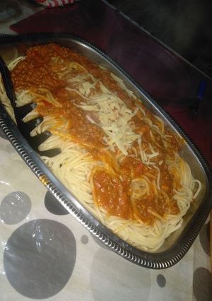 Una foto de Spaghetti con bolognesa