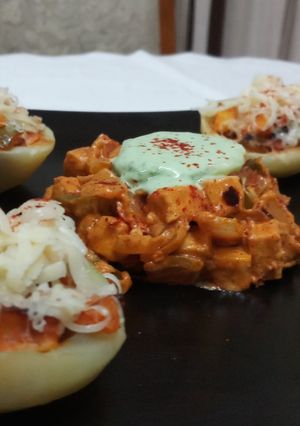 A picture of Paneer Tikka Stuffed Potatoes.