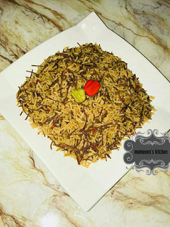 A picture of Jallof sharayya(jallof rice wt fried spaghetti).
