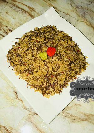 A picture of Jallof sharayya(jallof rice wt fried spaghetti).