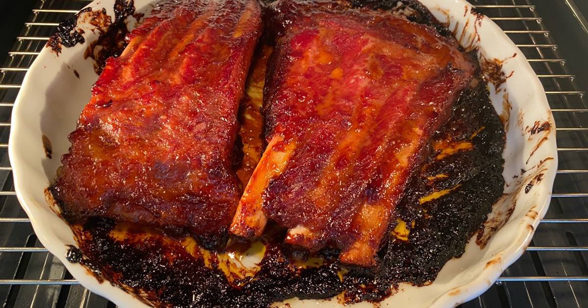 Pork Belly Spare Ribs with Sweet & Sticky BBQ Basting Sauce Recipe by