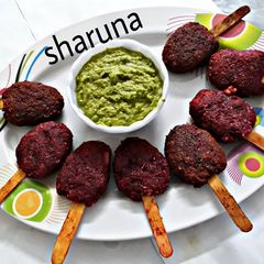 Beetroot Oats Lollipops A picture of Beetroot Oats Lollipops.