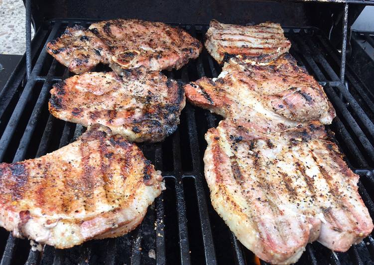 Step-by-Step Guide to Prepare Quick Lemon pepper grilled pork chops