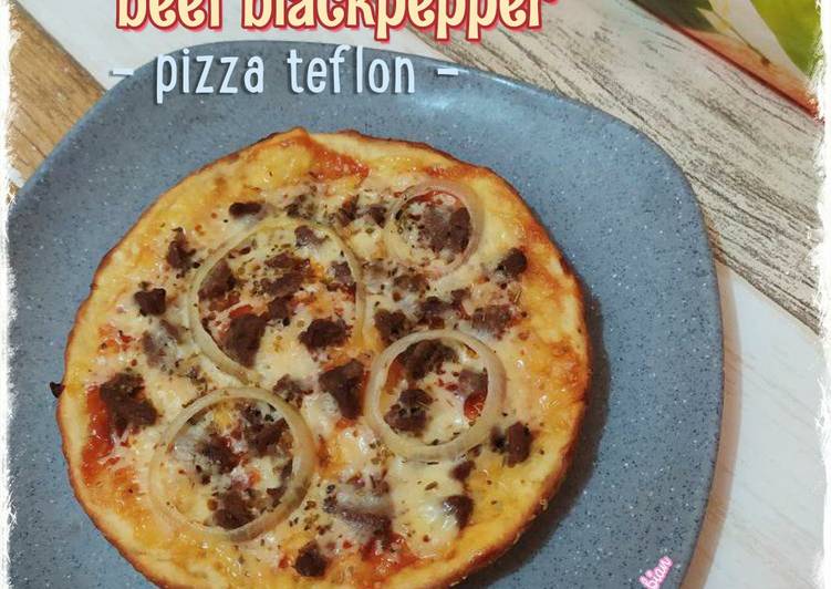 Resep Beef Blackpepper Pizza Teflon yang Bisa Manjain Lidah