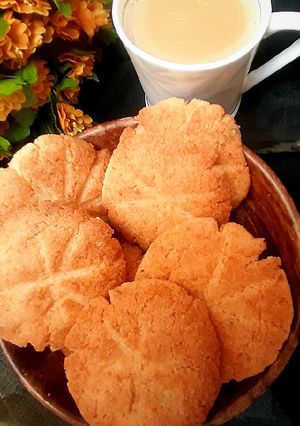 A picture of Semolina coconut cookies (eggless).