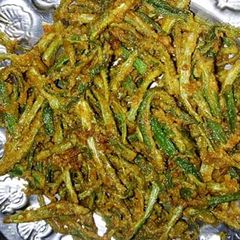 A picture of Kurkuri bhindi fry.