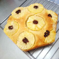 A picture of Pineapple upside down.