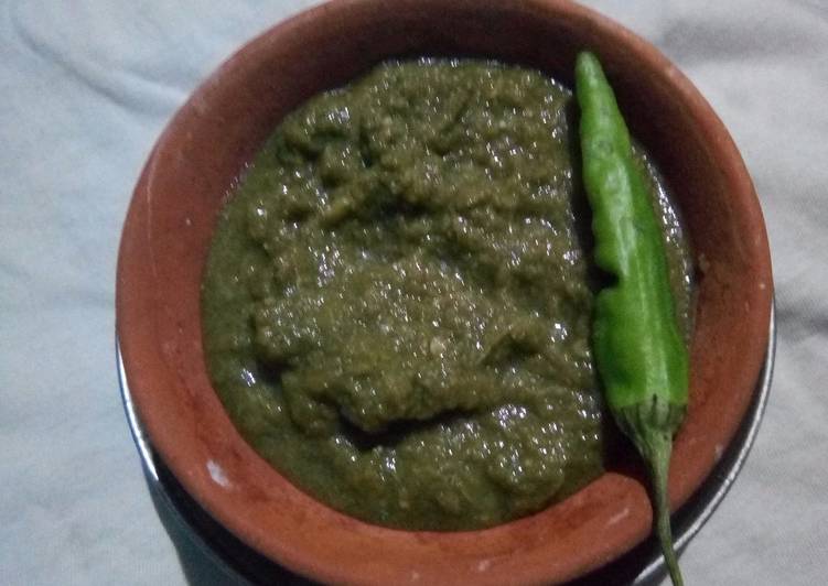 Recipe of Super Quick Homemade Coriander Raw mango chutney