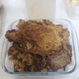 Cabezada de cerdo y rodajas de plátano rebozadas