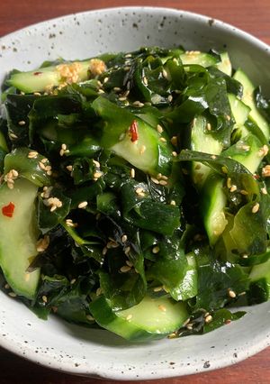 A picture of Cucumber & Wakame ‘Namul’.