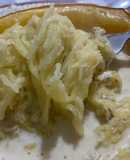 Zapallo tallarín con queso y crema