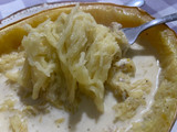 Zapallo tallarín con queso y crema