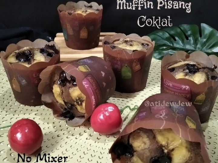 Cara Mudah Membikin Resep  *Muffin Pisang Coklat No Mixer No Emulsifier* yang Lezat Sekali, Menggugah Selera