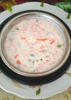 A picture of Healthy tasty mix vegetable curd raita.