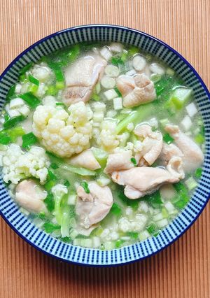 白花蔥雞湯 的食譜成品照片
