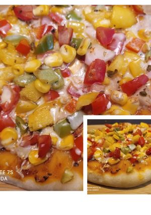 A picture of Cheese burst pizza kadai baked.