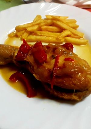 Una foto de Pollo "en asaillo"