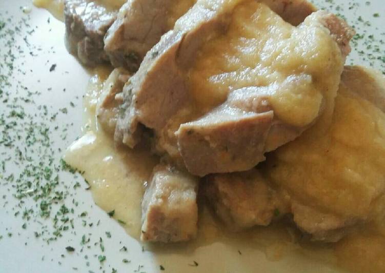 De En Manzana Solomillo Salsa