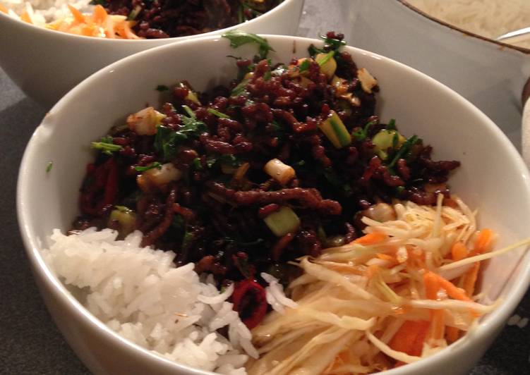 Recipes for Crispy Asian Beef with a Crunchy Slaw