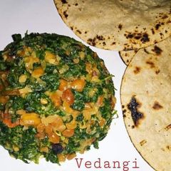 A picture of Methi Sabzi with Roasted Peanuts.