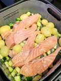 Salmón con verduras en Air fryer