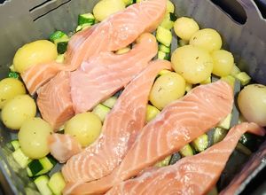 Foto principal de Salmón con verduras en Air fryer