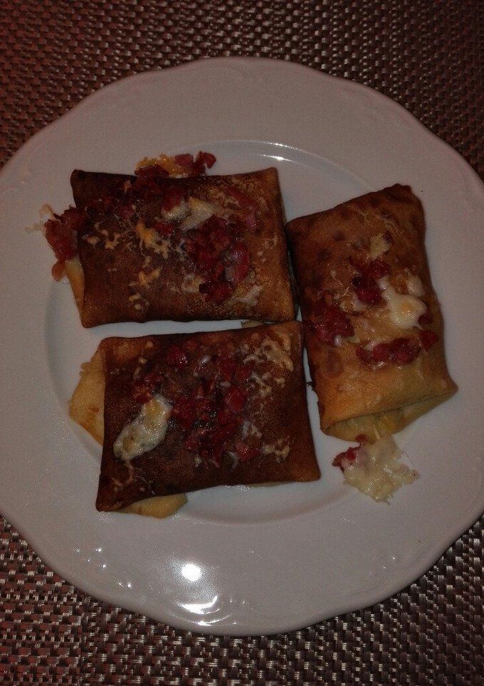 Una foto de Crepes rellenos de verduras