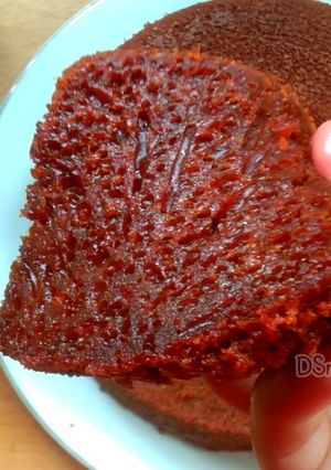 Foto resep Bolu caramel sarang semut 4 telur, hasil lentur mantul