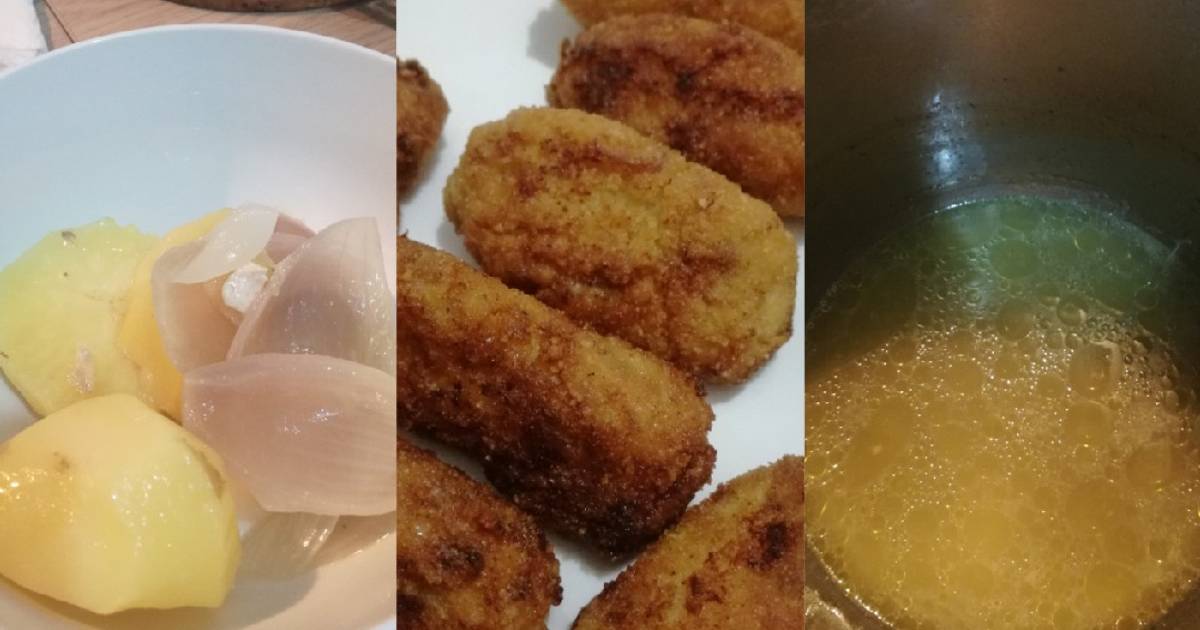 3 recetas en una (caldo de pollo, croquetas y crema) Receta de Nadia