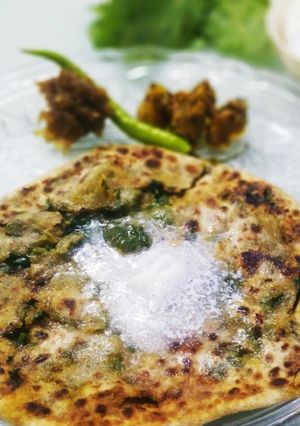 A picture of Palak parantha.