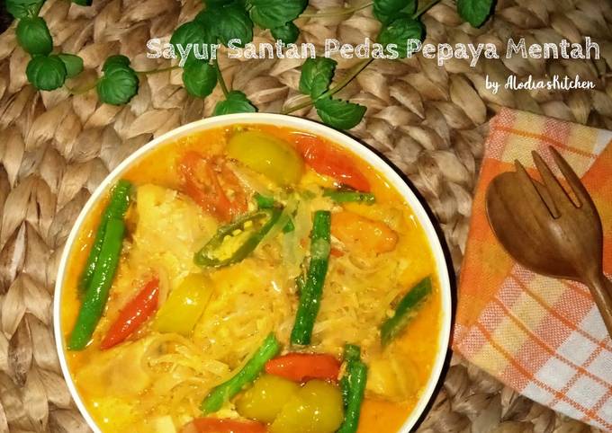 Cara termudah membuat Sayur Santan Pedas Pepaya Mentah yang menggugah selera
