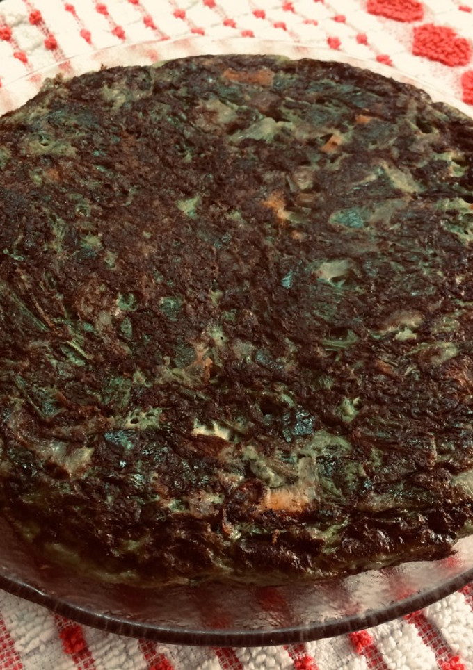 Una foto de Tortilla de espinacas/rúcula crudas