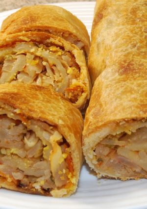 Фото Штрудель с капустой/постная выпечка! Очень вкусно!.