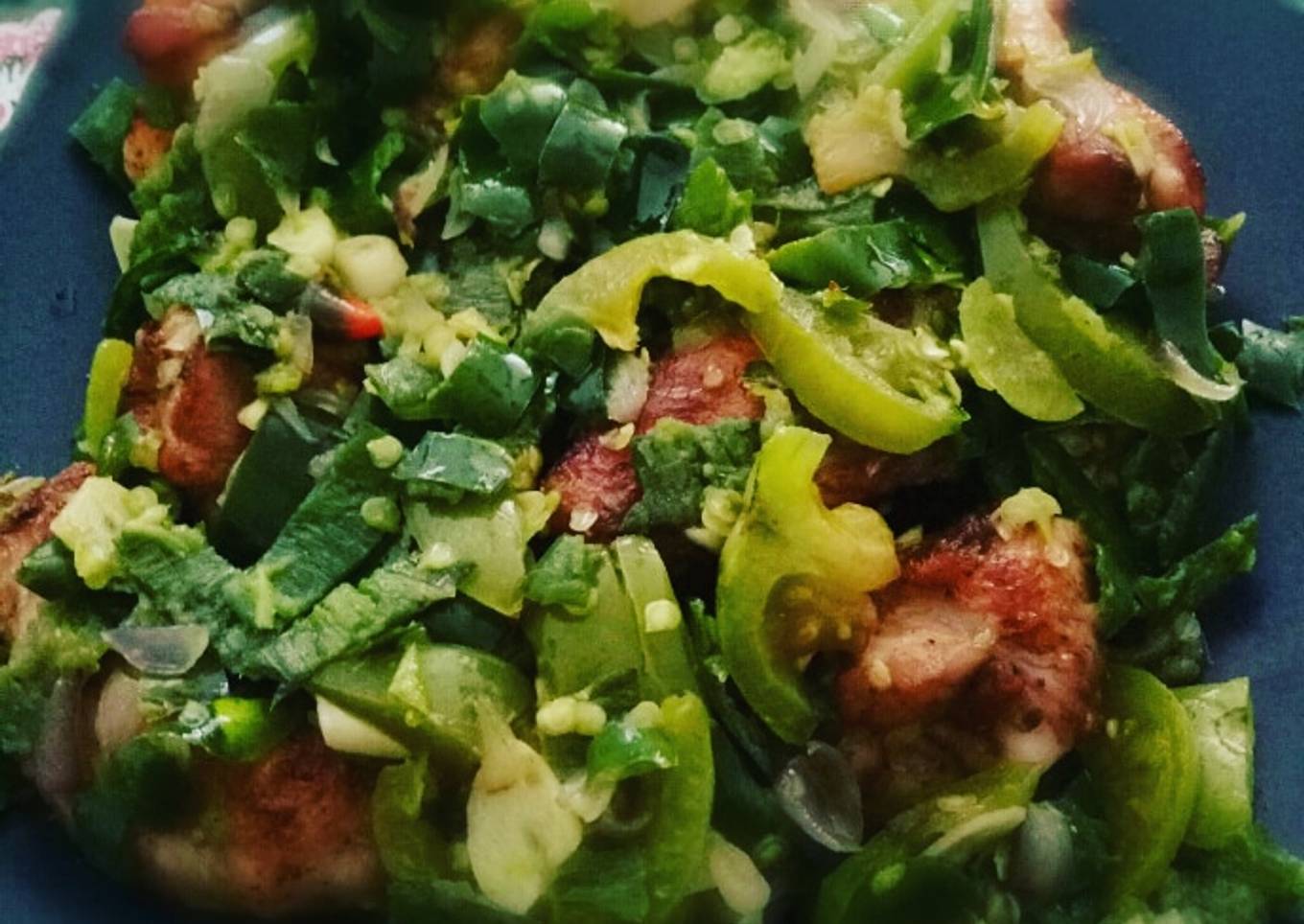 Balado ayam cabe hijau