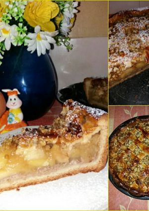 Rácsos, diós almatorta recept fotója