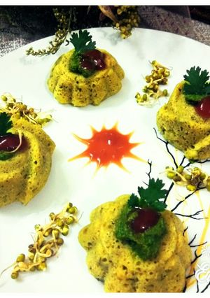 A picture of Dosa batter with Bathua Muffins.