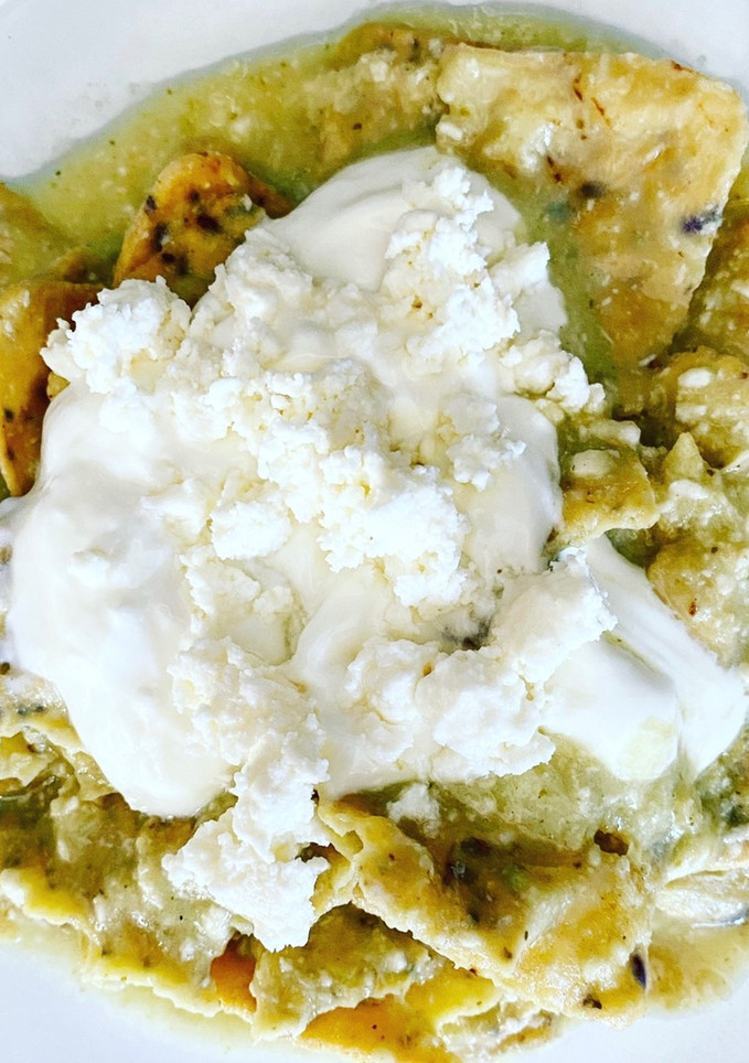 Una foto de Chilaquiles verdes