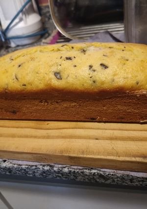 Una foto de Budín de naranja y chips de chocolate