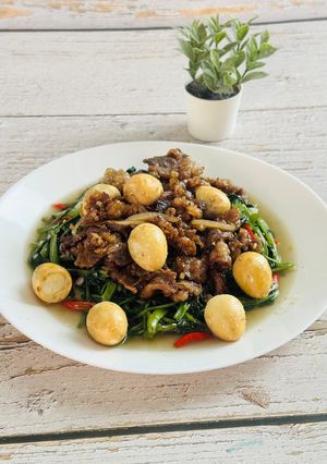 Foto resep Kangkung Cah Daging