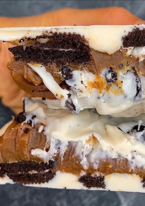 Una foto de Chocolate blanco con oreo y dulce de leche!