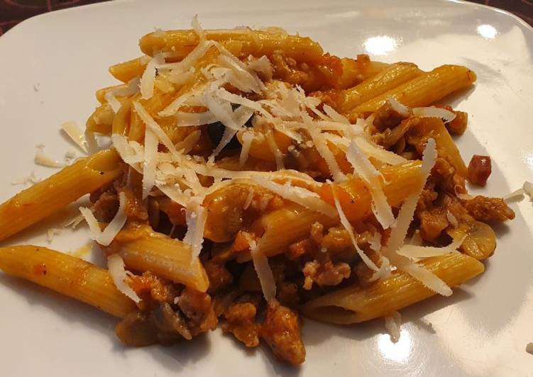 Penne rigate alla boscaiola