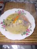 Sopa de morón con presas de carnero