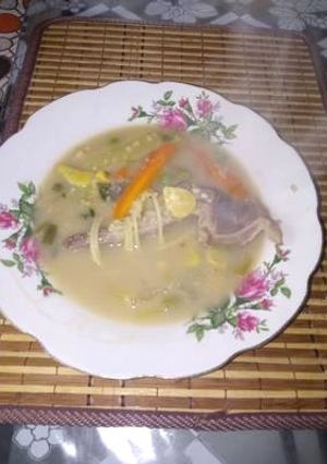 Una foto de Sopa de morón con presas de carnero