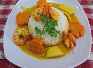 Hình của món Cà ri tôm.