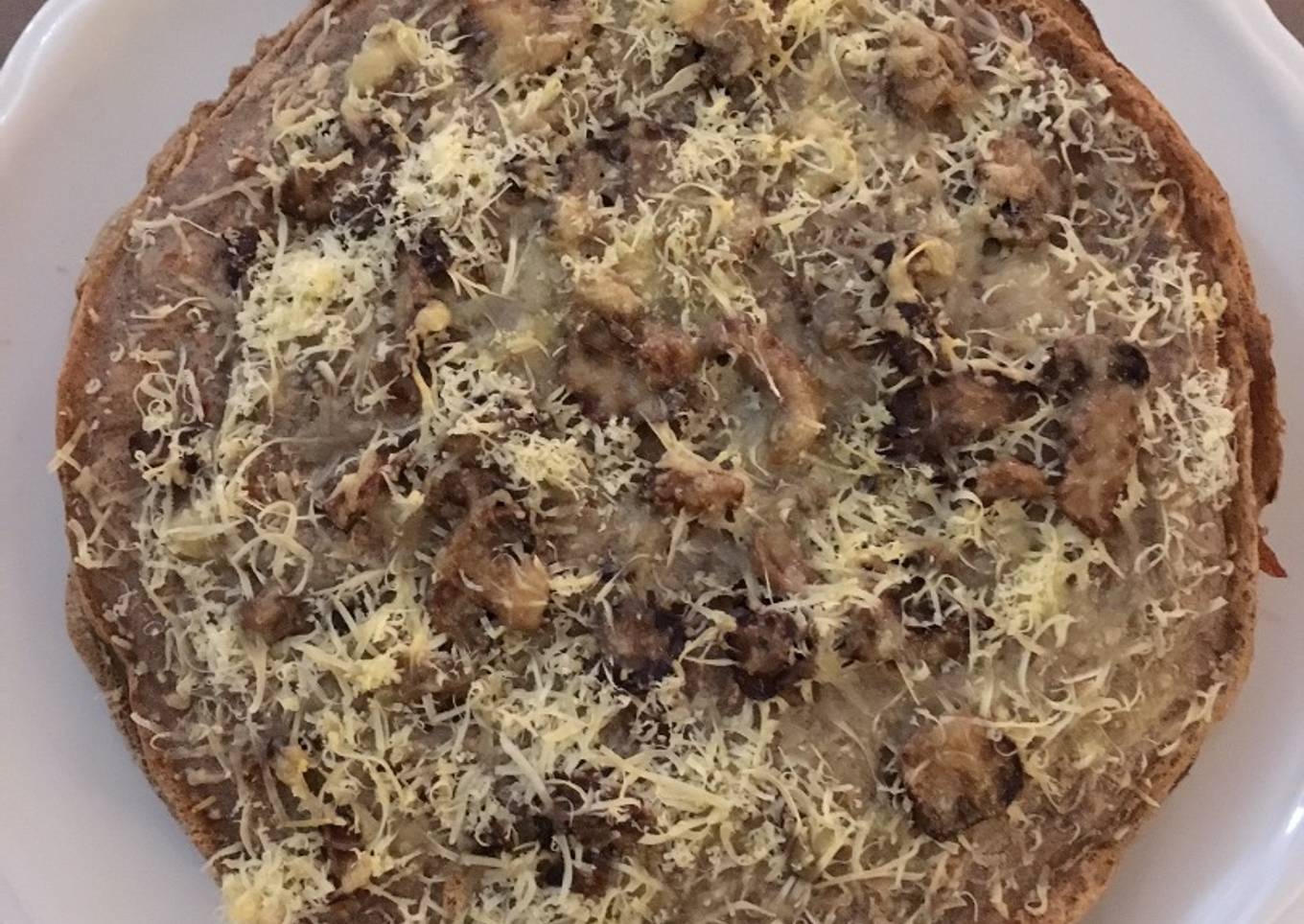 Pastel de crêpes jamón champiñones