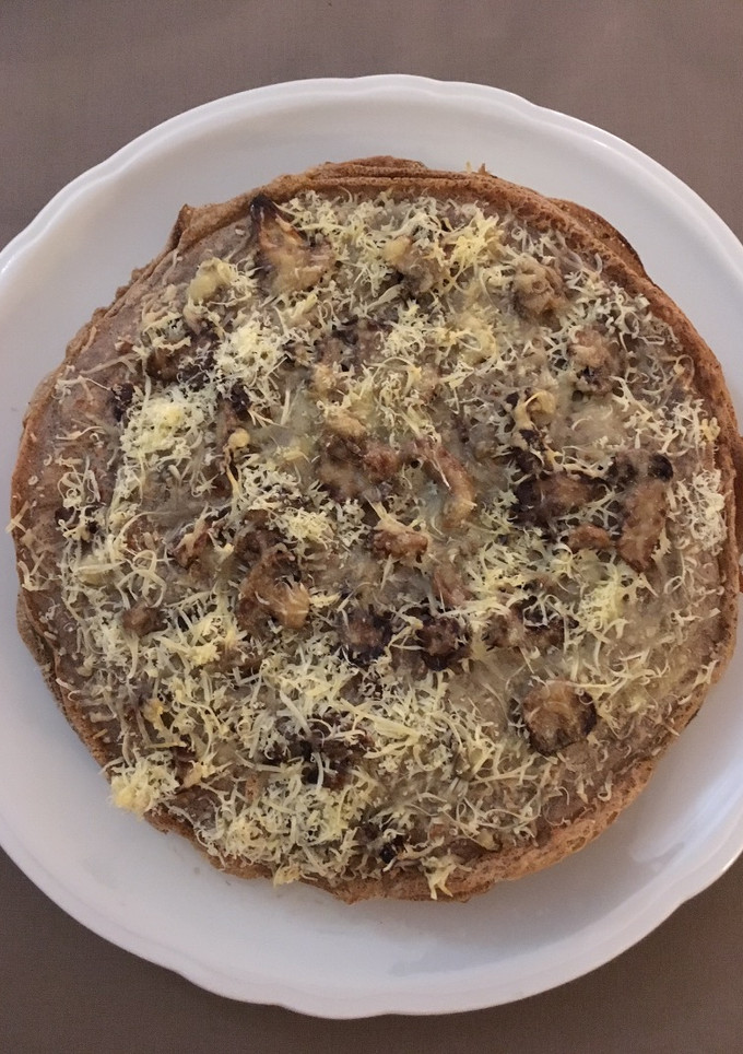 Una foto de Pastel de crêpes jamón champiñones