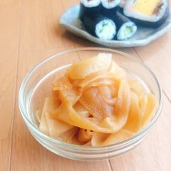 A picture of Kanpyo - simmered gourd for sushi roll.