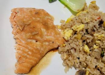 How to Prepare Appetizing Salmon Teriyaki with Pineapple Fried Rice