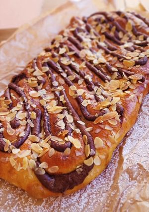 Una foto de Coca brioche con crema de cacao (sin lácteos)